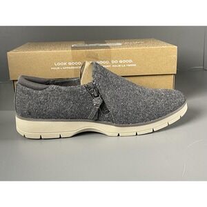 Dr. Scholl's Nice Day Now Shoes Womens Size 9 Gray Wool Slip On Zip Comfort